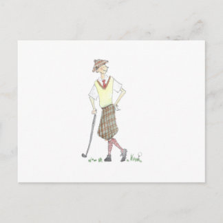 Carte postale de golfeur