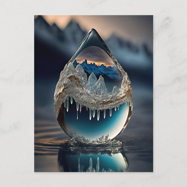 Carte postale de gouttelettes congelées (Devant)