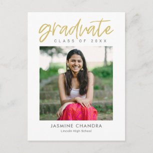 Carte postale de graduation couleur modifiable par