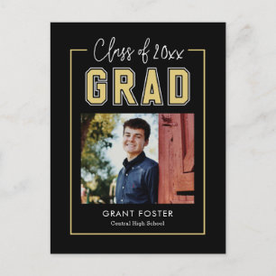 Carte Postale de graduation de couleur modifiable 