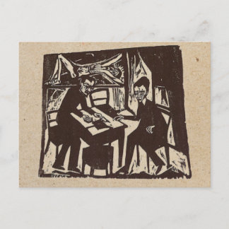 Carte postale de gravure sur bois en Erich Heckel