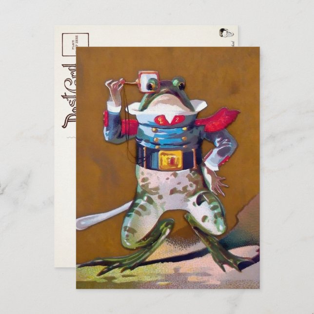 Carte postale de grenouille victorienne (Devant / Derrière)