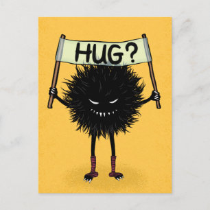 Carte postale de gros câlin de personnage méchant 