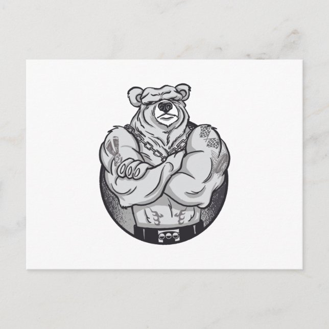 CARTE POSTALE DE GROS MUSCLES OURS (Devant)
