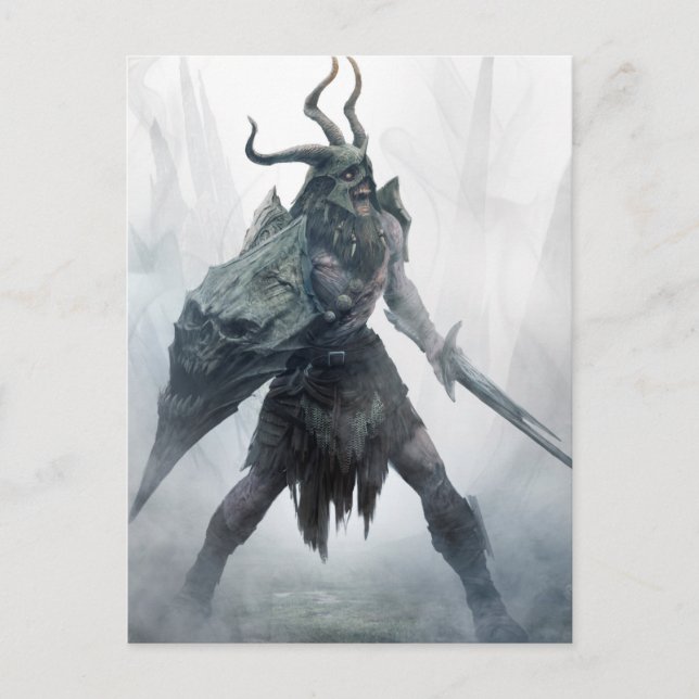 Carte postale de guerrier Draugr mort-vivant (Devant)