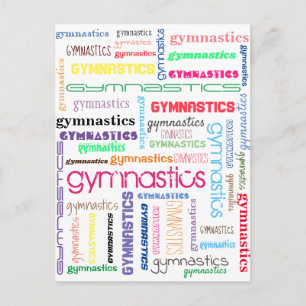 Carte postale de gymnastique typographie