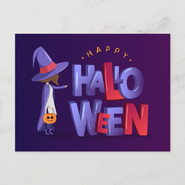 Carte postale de Halloween joyeux (Devant)