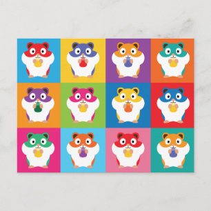 Carte postale de hamsters Pop Art
