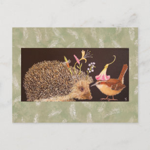 Carte postale de hérisson et de carolina