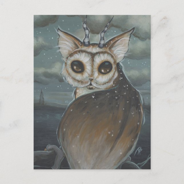 Carte postale de hibou de Meowl (Devant)