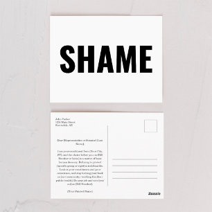 Carte postale de honte à envoyer à vos représentan