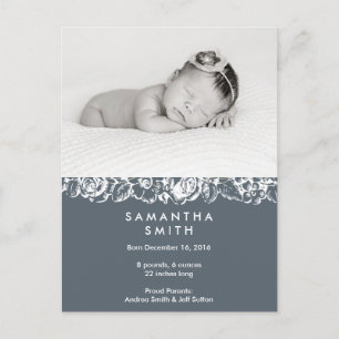 Carte postale de ı de faire-part de naissance