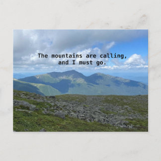 Carte postale de John Muir du mont Washington