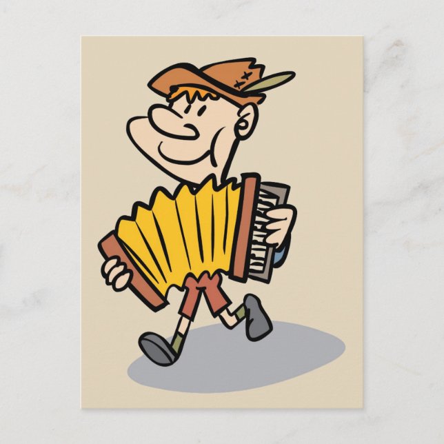Carte postale de joueur d'accordéon de piano (Devant)
