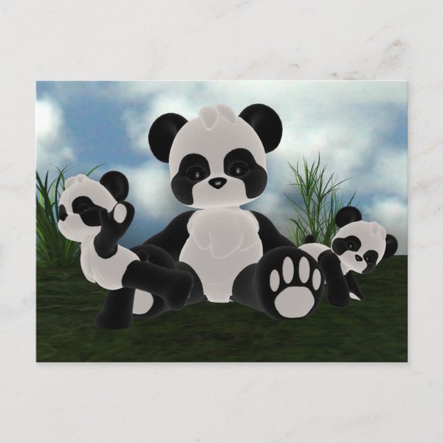 Carte postale de jour ensoleillé de Bearz de panda (Devant)