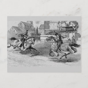 Carte postale de jousting des Chevaliers médiévaux