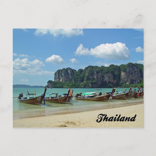Carte postale de Krabi Thaïlande de bateaux de (Devant)