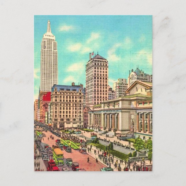 Carte postale de la 42e rue et de la 5e avenue à N (Devant)