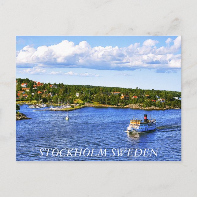 Carte postale de la baie de Stockholm (Devant)