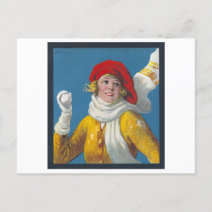 Carte postale de la bataille de snowball hivernale