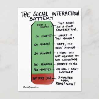Carte postale de la batterie d'interaction sociale