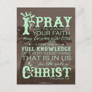 Carte postale de la Bible - Philemon 1:6