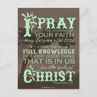 Carte postale de la Bible - Philemon 1:6