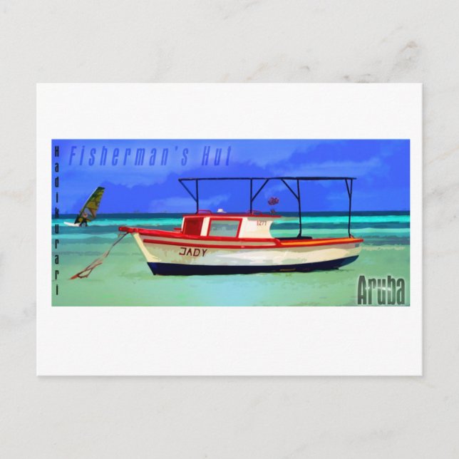 Carte postale de la cabane de pêcheur Aruba (Devant)