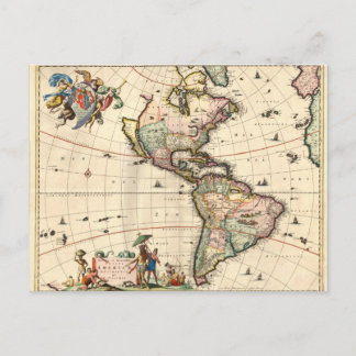 Carte postale de la carte de l'Amérique 1670