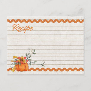 Carte postale de la carte de recette d'automne