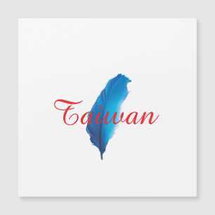 Carte postale de la carte de Taïwan à plume bleue