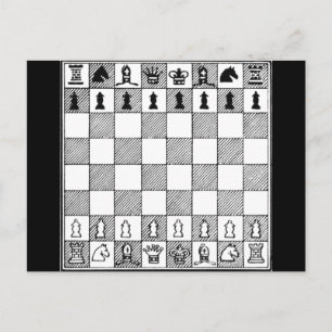 Carte postale de la carte d'échecs noir et blanc