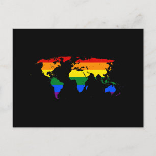 Carte postale de la carte du monde de la fierté ar