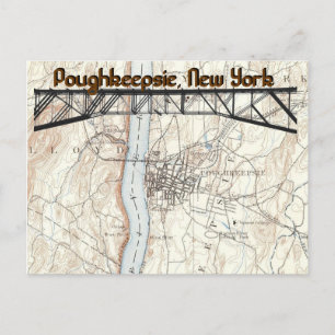 Carte postale de la carte historique de Poughkeeps