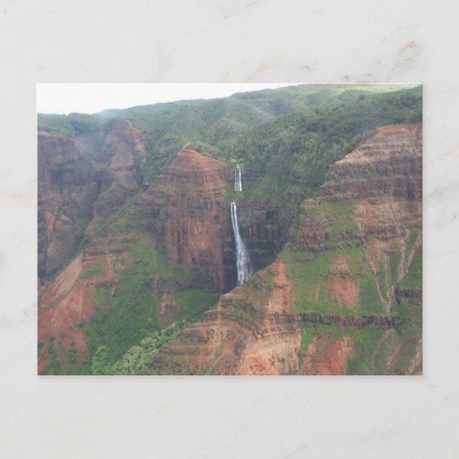 Carte postale de la cascade de Kauai Mountain (Devant)