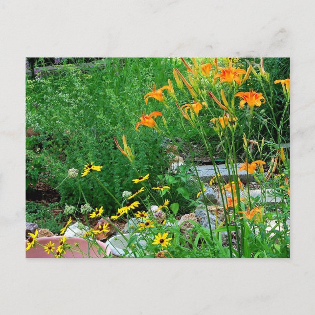 Carte postale de la cheminée du jardin de fleurs (Devant)