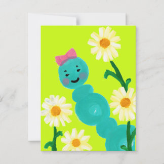 Carte postale de la chenille mignonne et des pâque