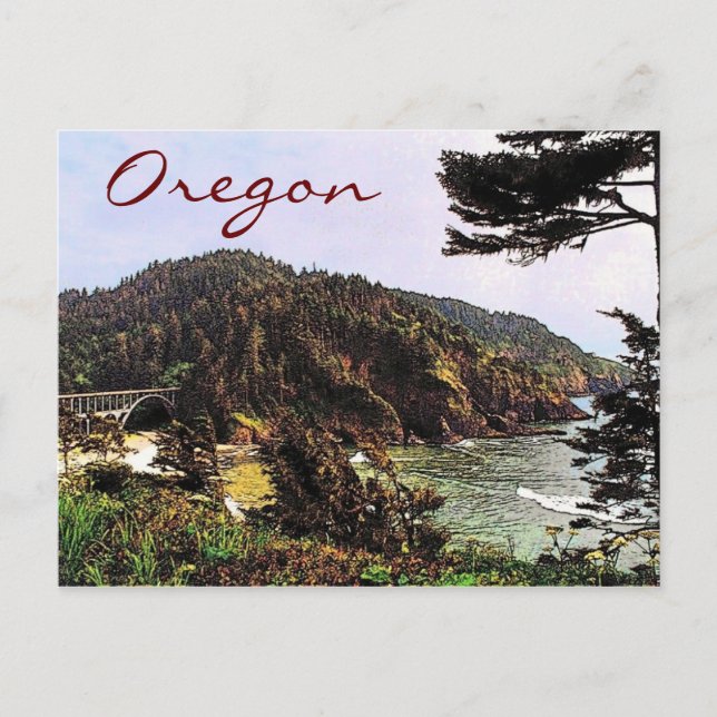 Carte postale de la côte de l'Oregon (Devant)