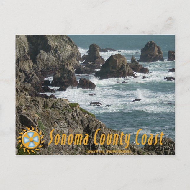 carte postale de la côte du comté de Sonoma (Devant)