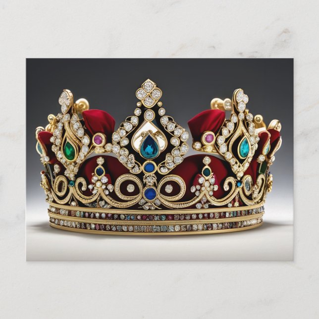 Carte postale de la Couronne, Couronnement, Roi, (Devant)
