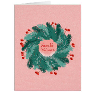 Carte postale de la couronne de Noël tchèque