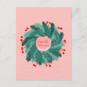 Carte postale de la couronne de Noël tchèque