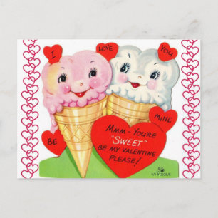 Carte postale de la Crème glacée Vintage
