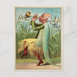 Carte postale de la danse du maïs victorienne
