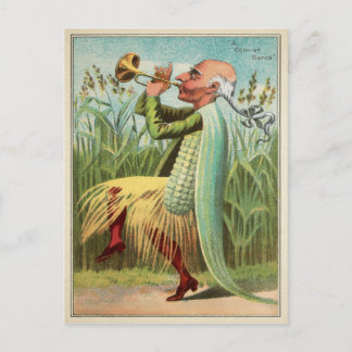 Carte postale de la danse du maïs victorienne