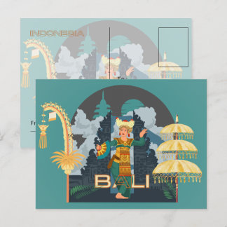 Carte postale de la danseuse balinaise