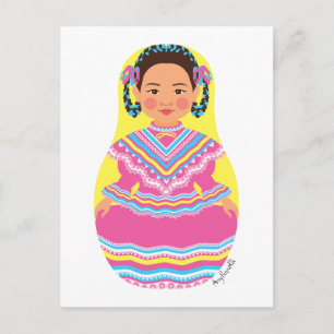 Carte postale de la danseuse mexicaine Matryoshka