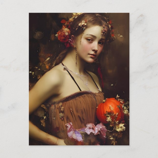 Carte postale de la déesse de récolte d'automne (Devant)