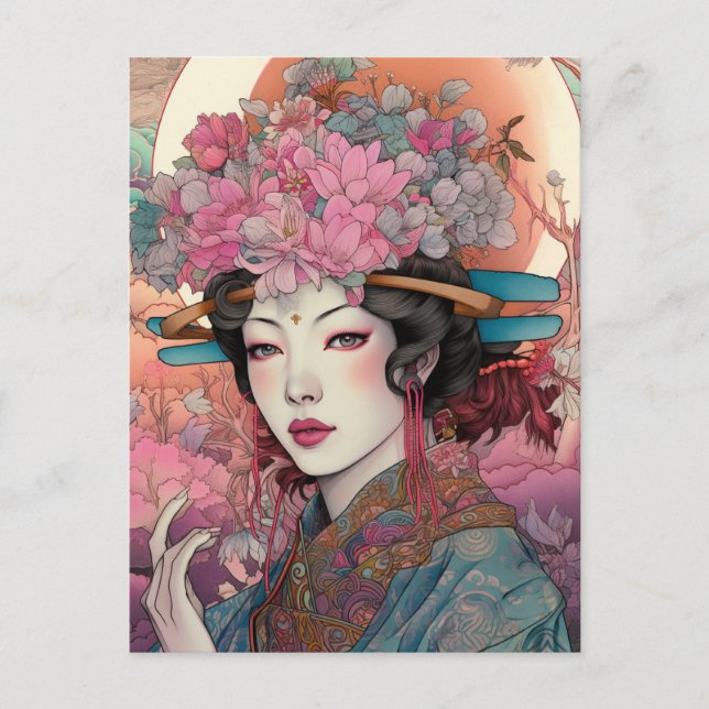 Carte postale de la déesse japonaise Imaginaire Ar (Devant)