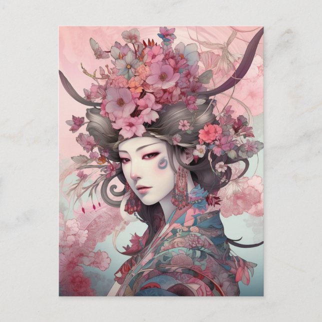 Carte postale de la déesse japonaise Imaginaire Ar (Devant)